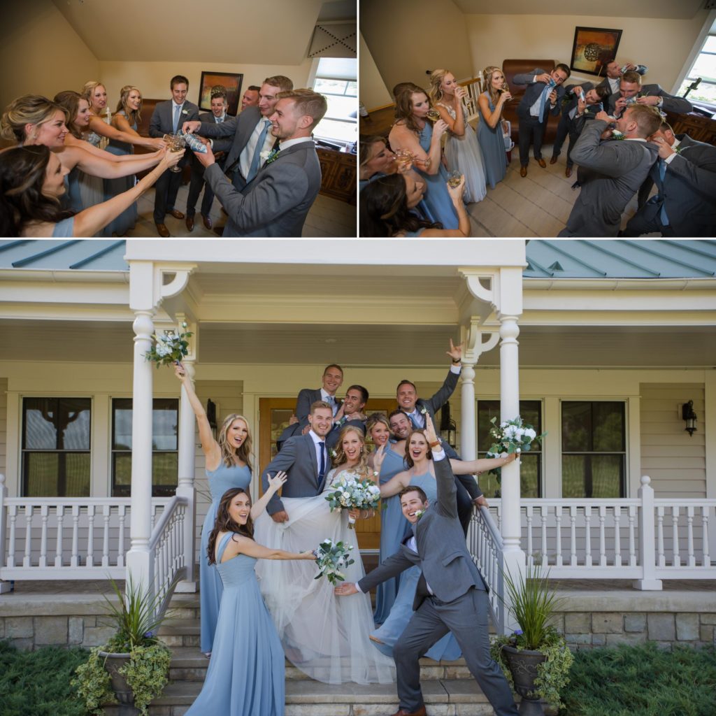 Larkspur wedding party poses for Colorado wedding photographer