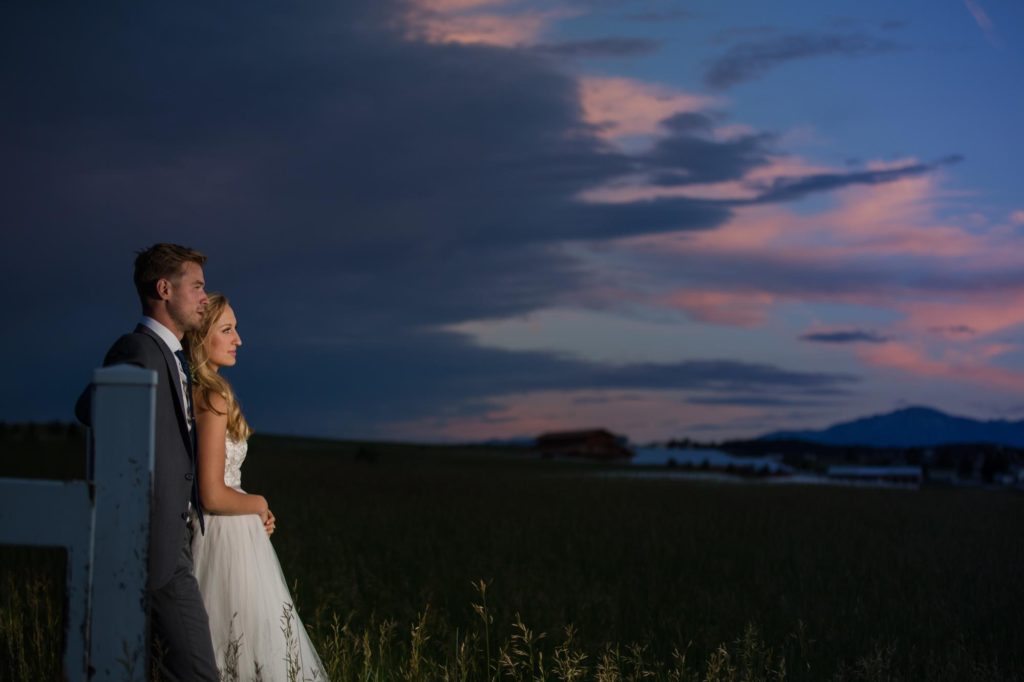 Colorado couple watches sunset at Flying Horse Ranch
