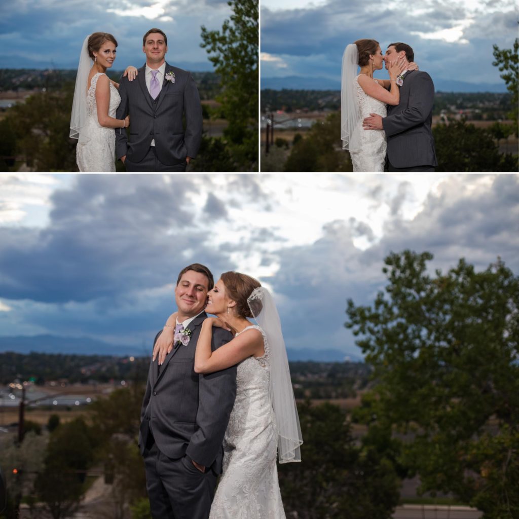 Newlyweds pose for Denver wedding photography