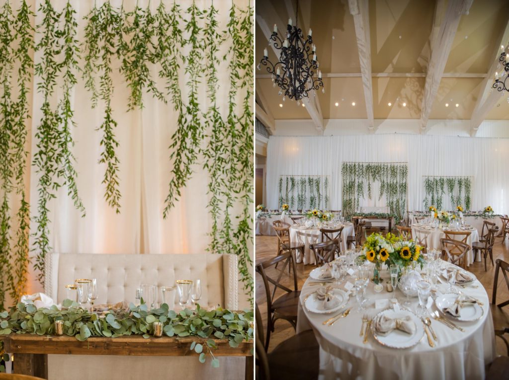 Modern farmhouse wedding reception details