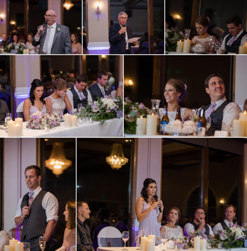 Family and friends toast the wedding couple at chic Denver wedding