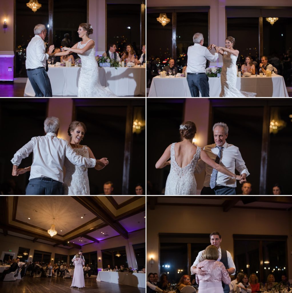 bride and groom dance with their parents at Wedgwood Brittany Hill