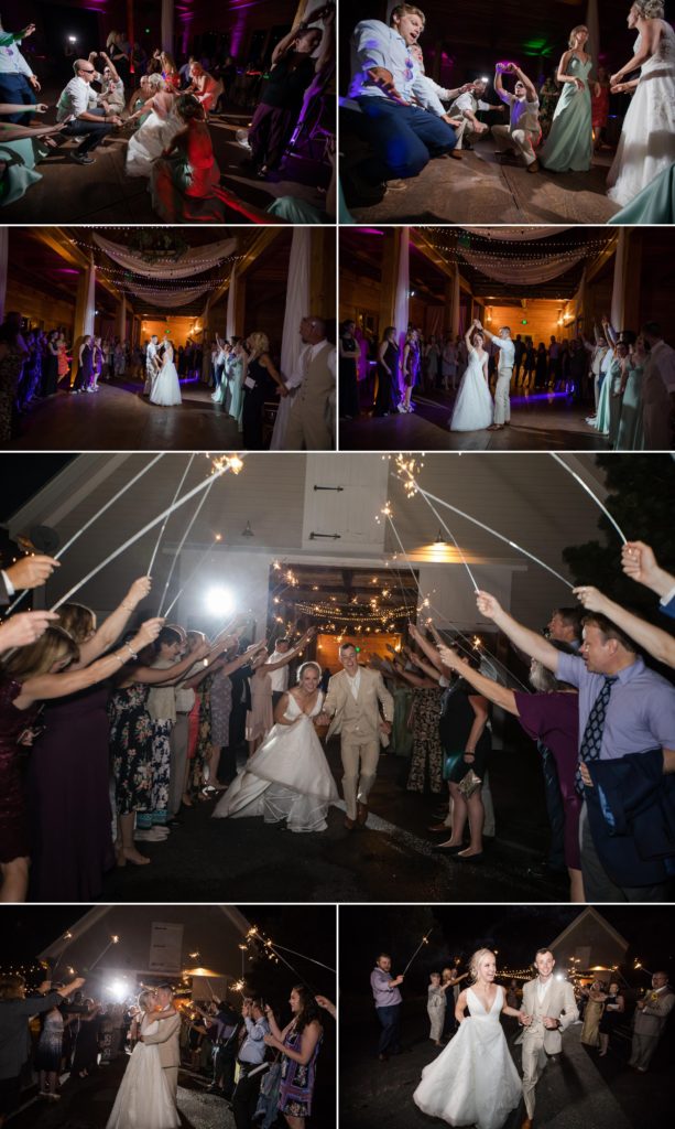 Wedding couple has sparkler send off at Flying Horse Ranch