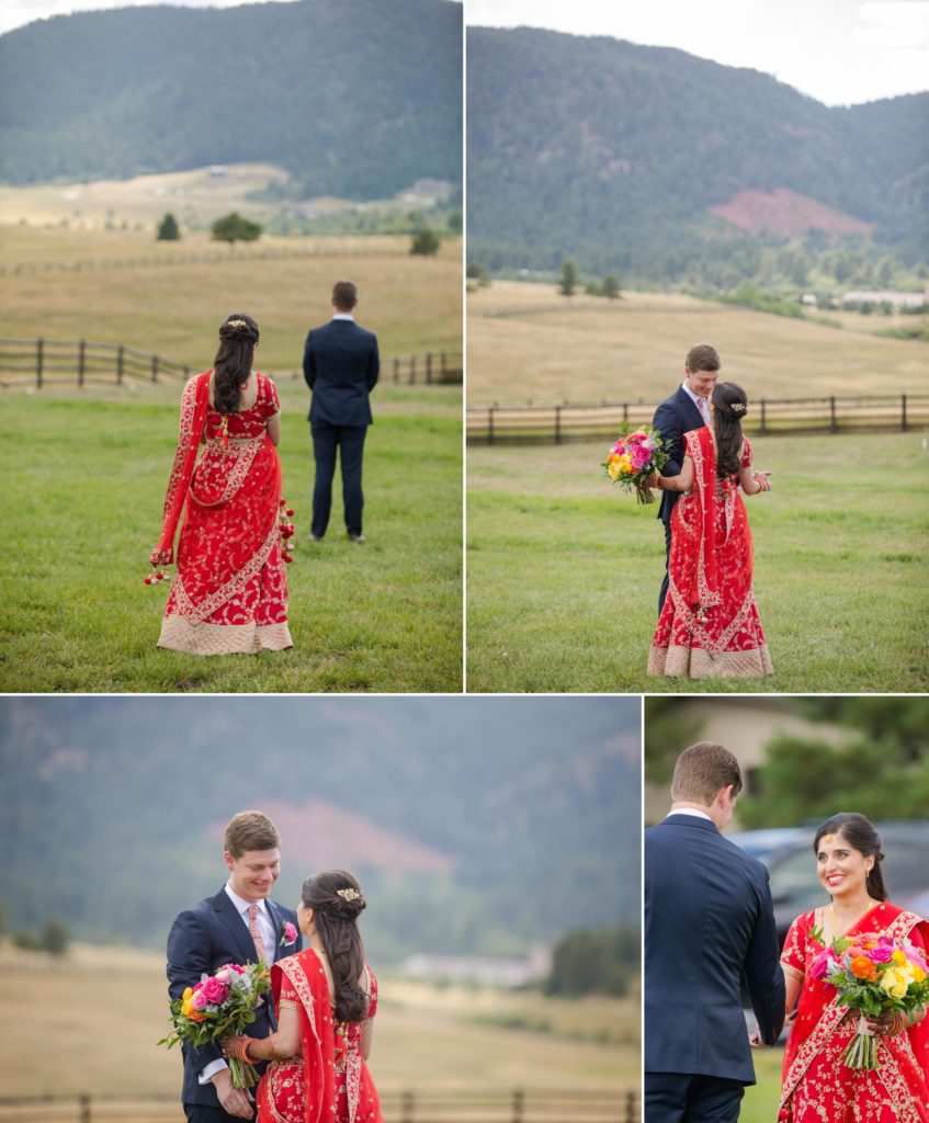 First look at Colorado mountain wedding