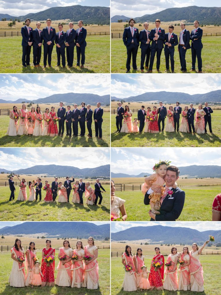 Colorado wedding party photos at Spruce Mountain Ranch