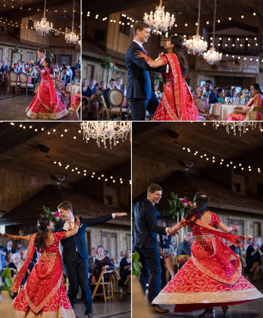 Colorado couple has their first dance at traditional Indian wedding