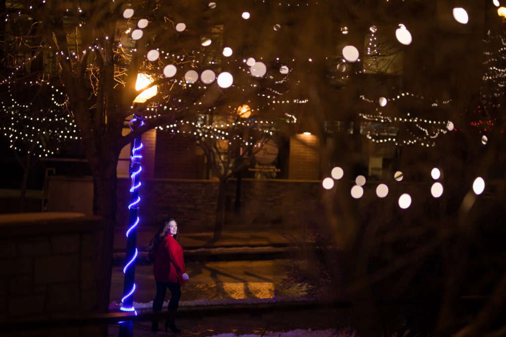 Woman poses for photo shoot at Pueblo Lights