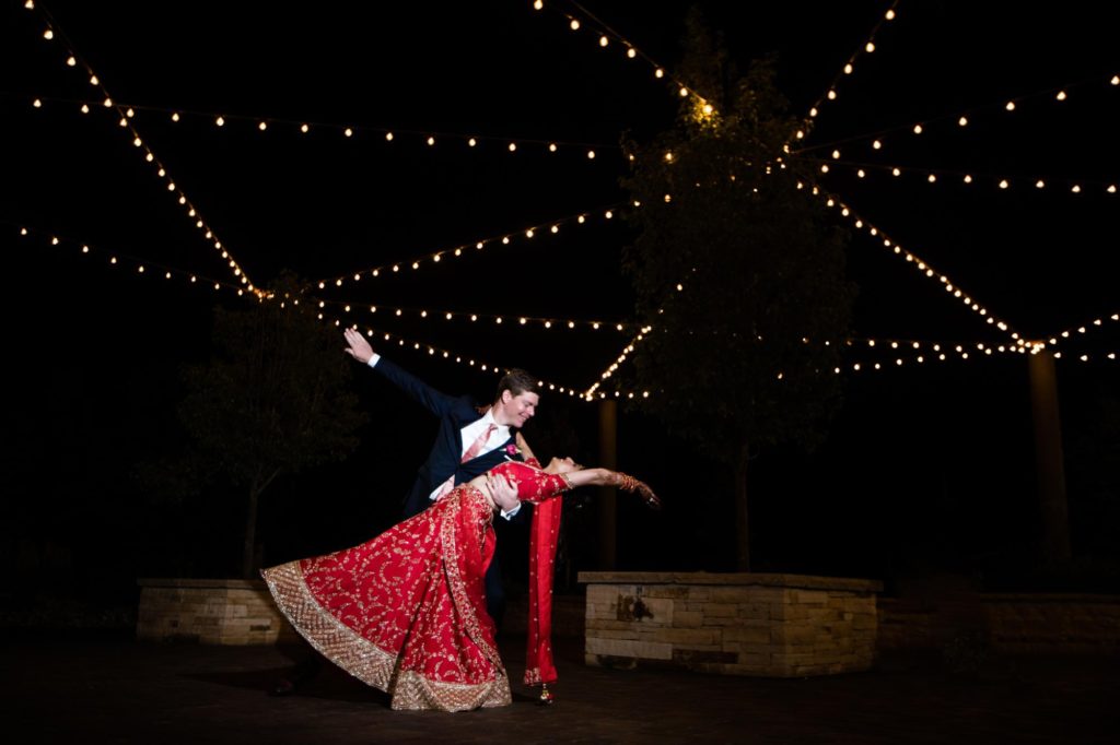 Newlywed bride and groom dance on their wedding night