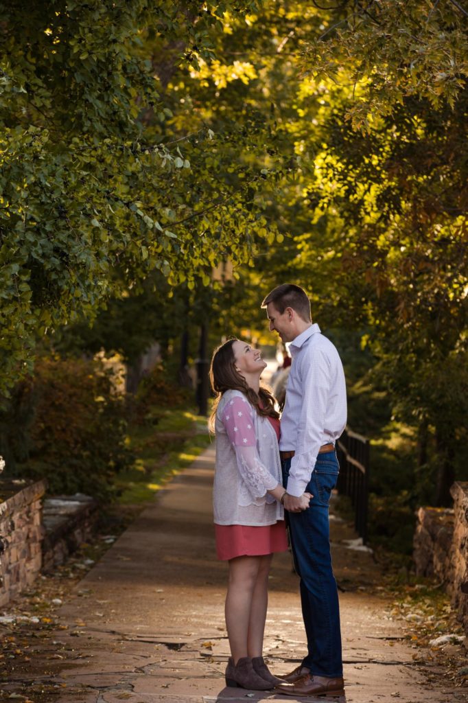 Boulder couple at fall engagement session