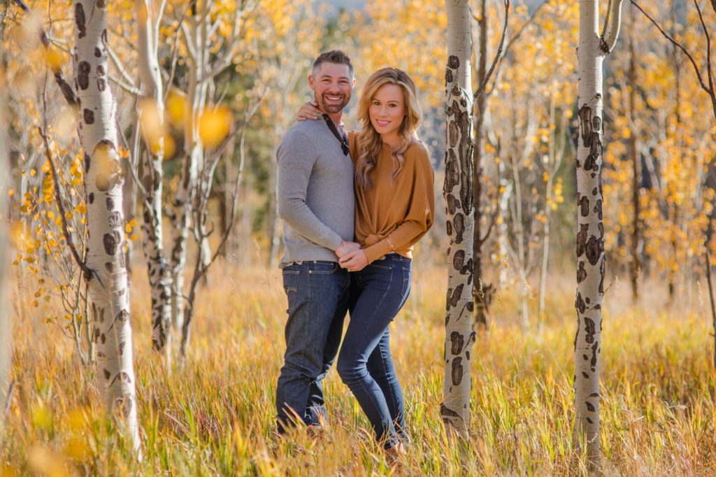 couple at fall engagement session