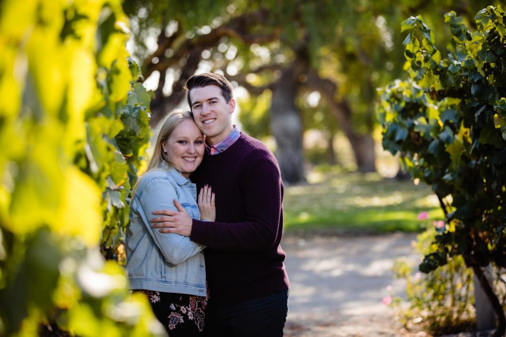 couple smiles for Santa Barbara engagement photographer