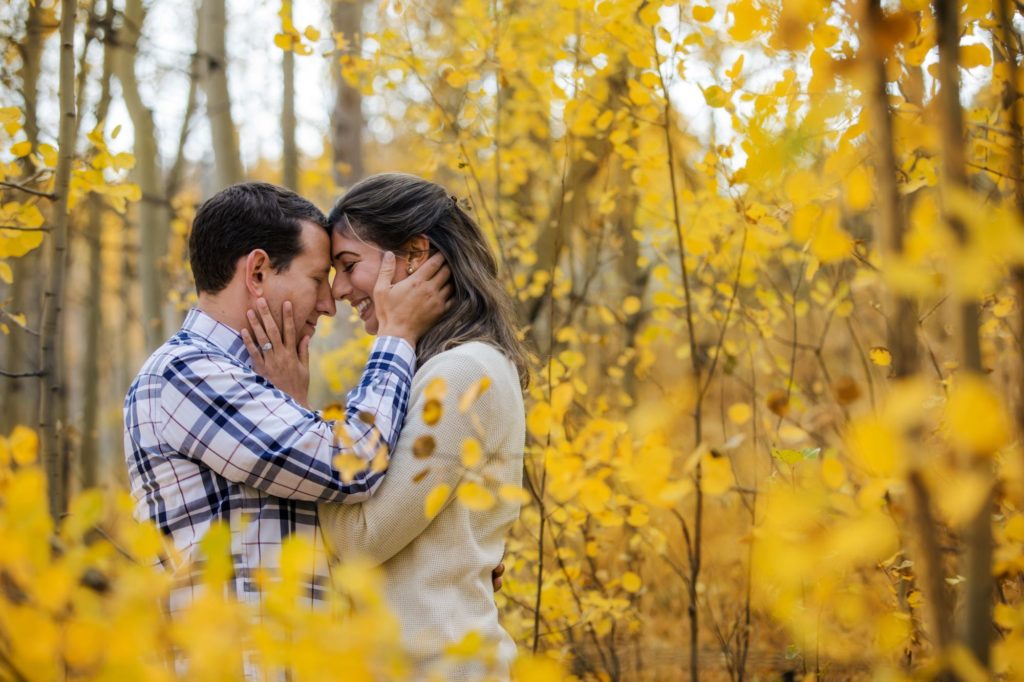 Colorado couple in Aspen for fall engagement photos