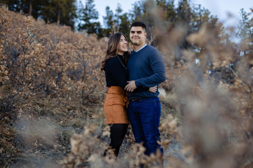 Colorado Springs couple at winter engagement session