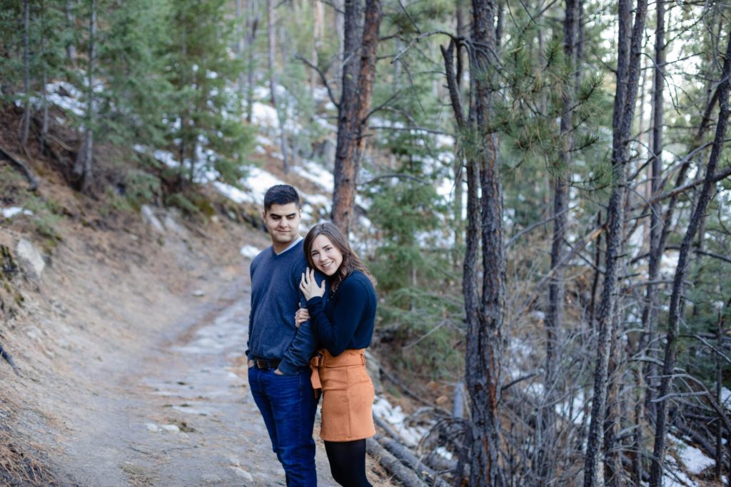 Colorado Springs couple pose for Colorado engagement photos