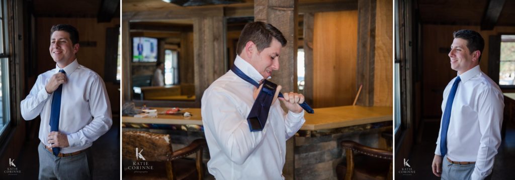 groom gets ready at Spruce Mountain Ranch