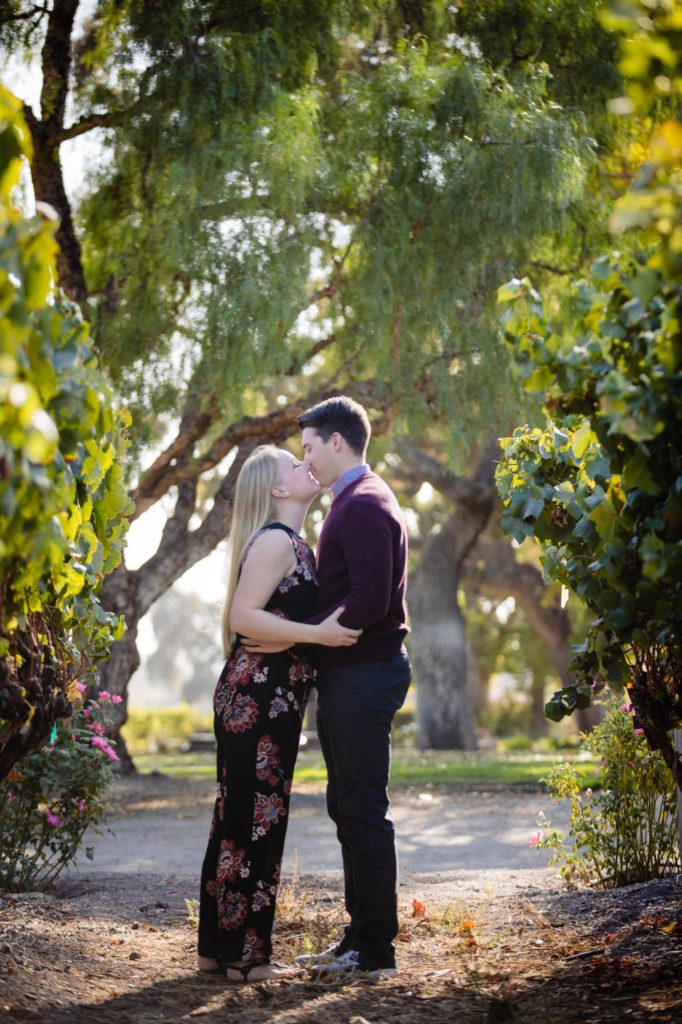 California couple at vineyard engagement session