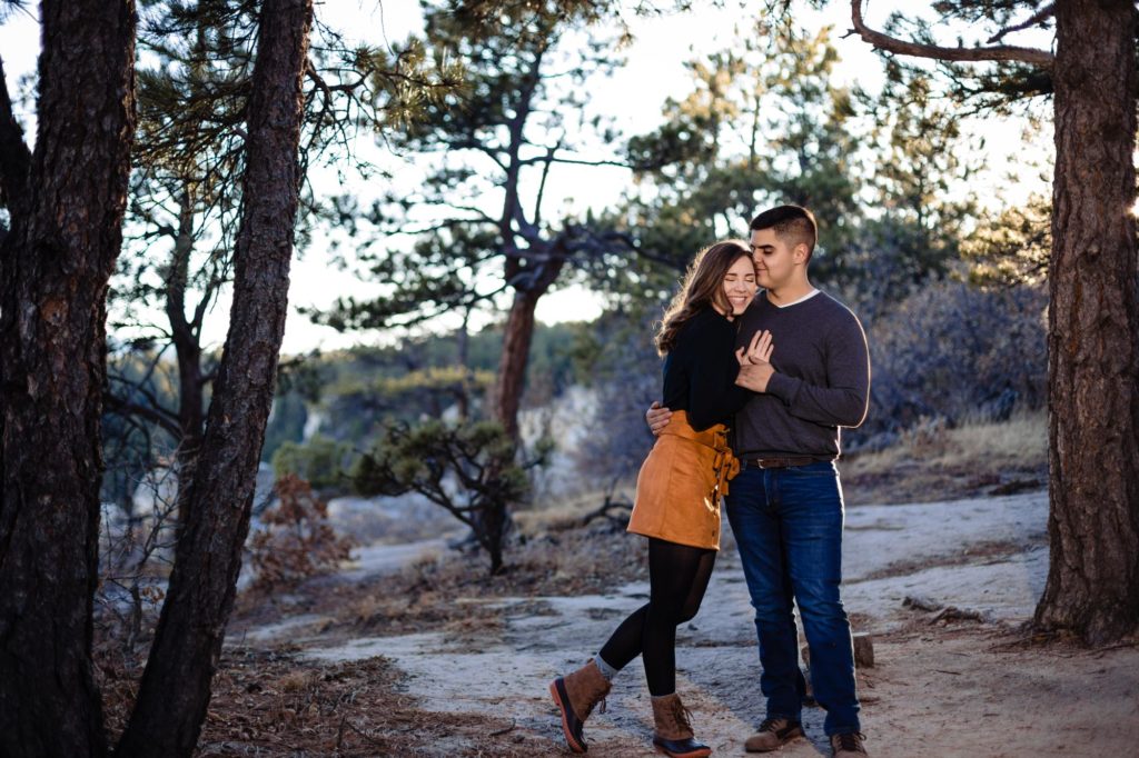 engaged couple in Colorado Springs