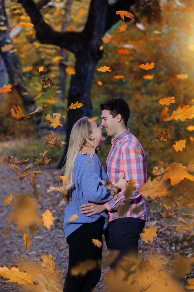 couple kisses for Santa Barbara engagement photographer