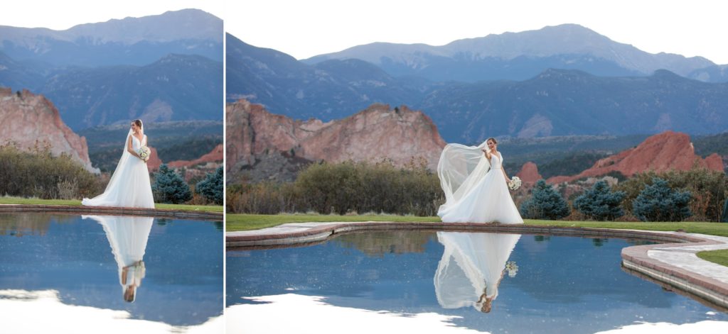 elegant Colorado Springs bride at Garden of the Gods
