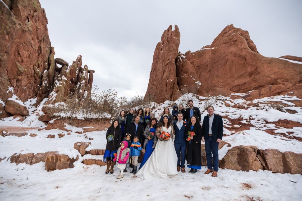 Family portraits at Garden of the Gods elopement