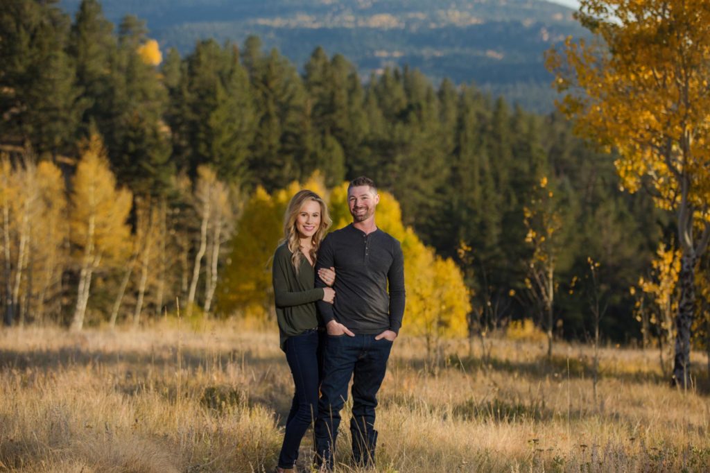 Cute couple at mountain engagement session