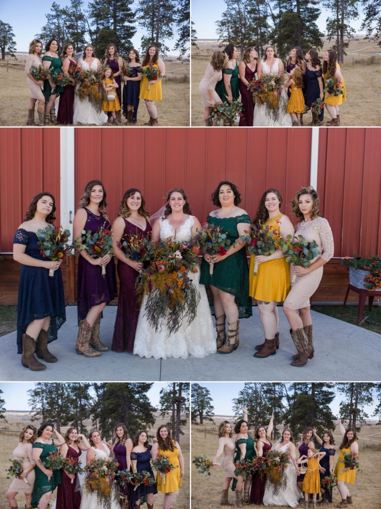 bridal party at Cowboy themed wedding