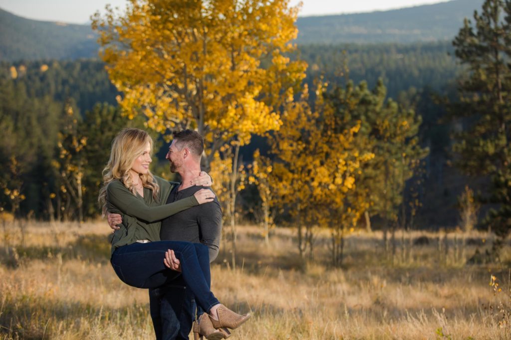 couple at mountain engagement session