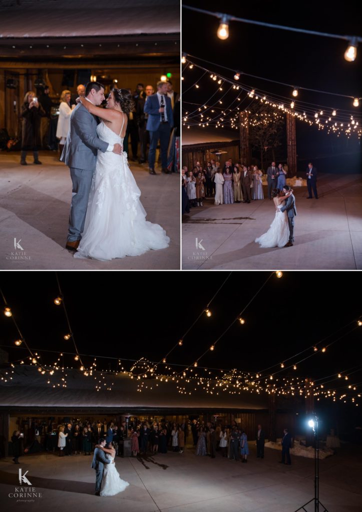 bride and groom have first dance