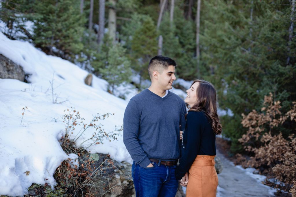 Colorado couple at winter engagement session