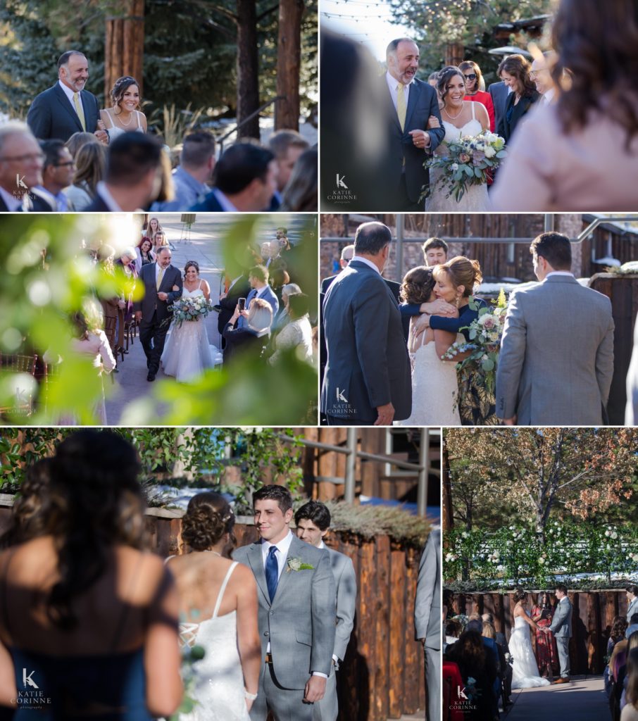 winter wedding ceremony at Spruce Mountain Ranch