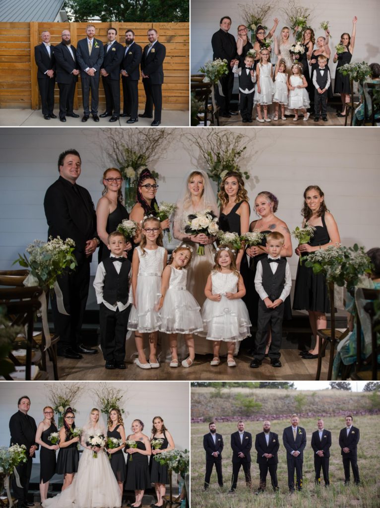 family and wedding party portraits in Colorado wedding