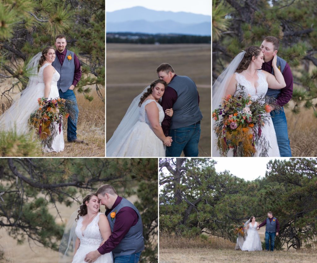 bride and groom at Younger Ranch