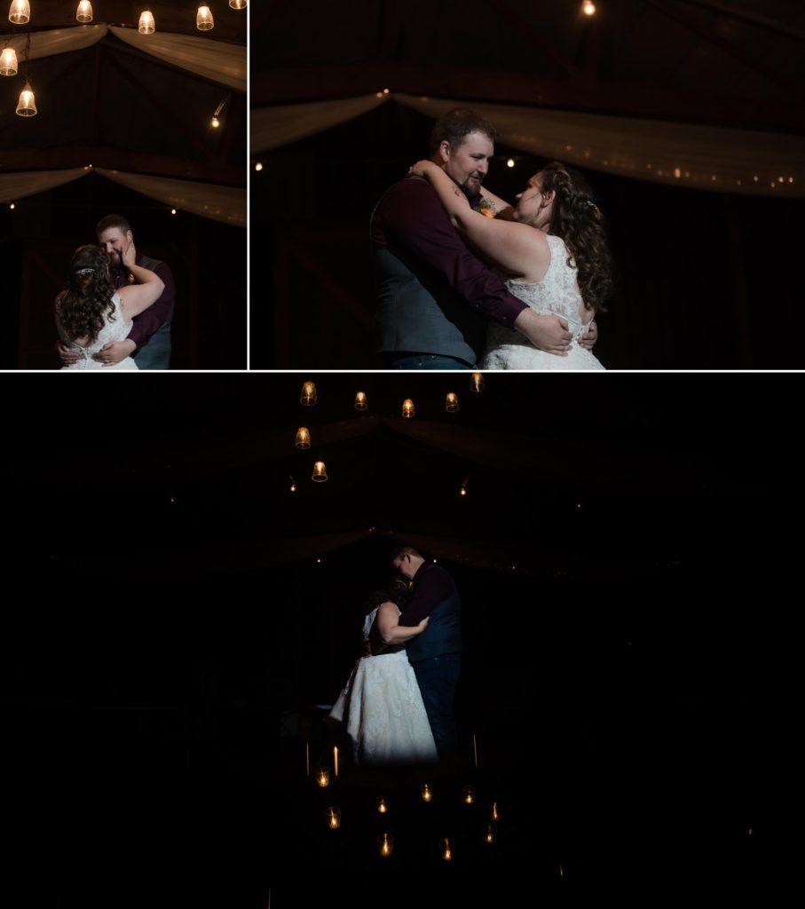 couple has first dance at Younger Ranch wedding