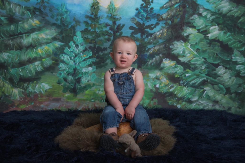 one year old in photographer's studio