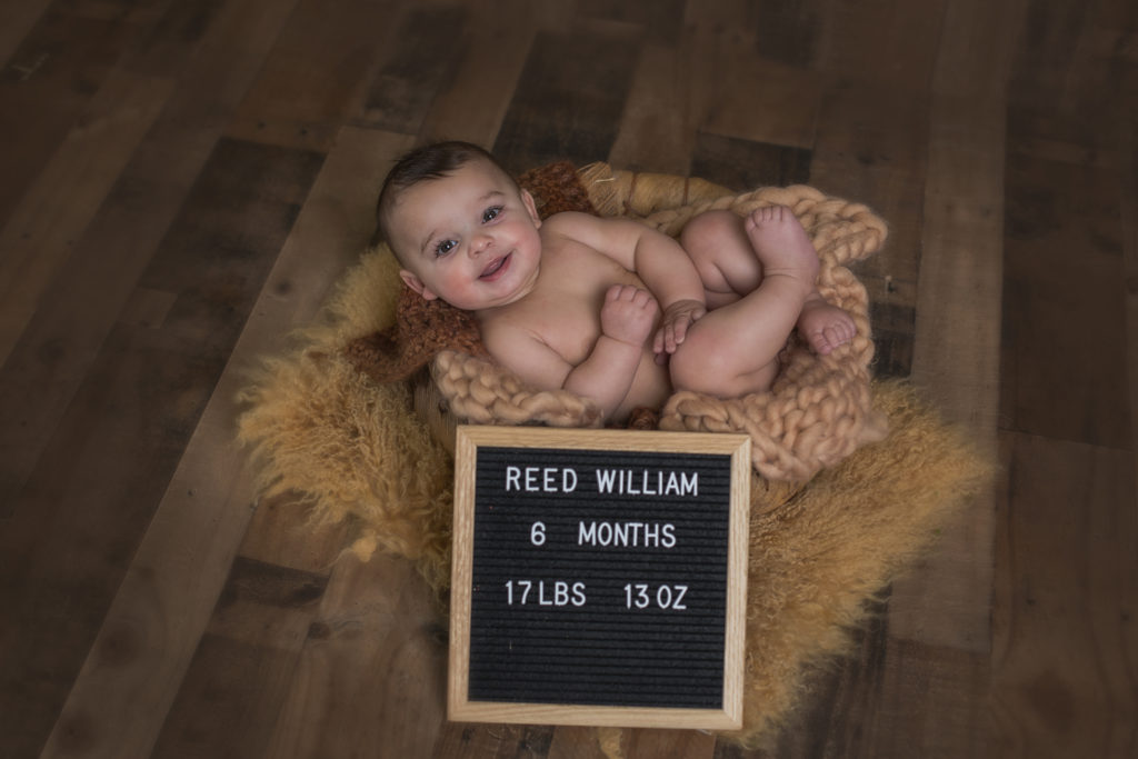 6 month old at Colorado photo studio