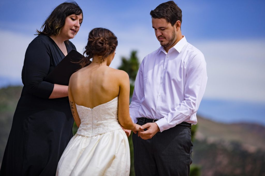 officiant marries quarantine partners at Garden of the Gods
