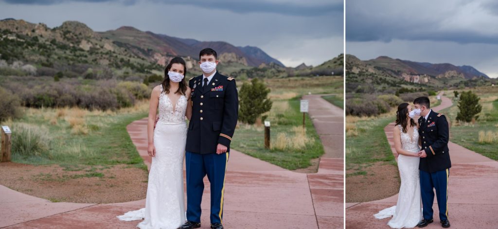 military couple COVID wedding