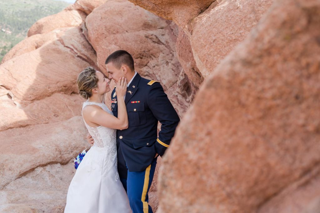 Military couple at quarantine elopement