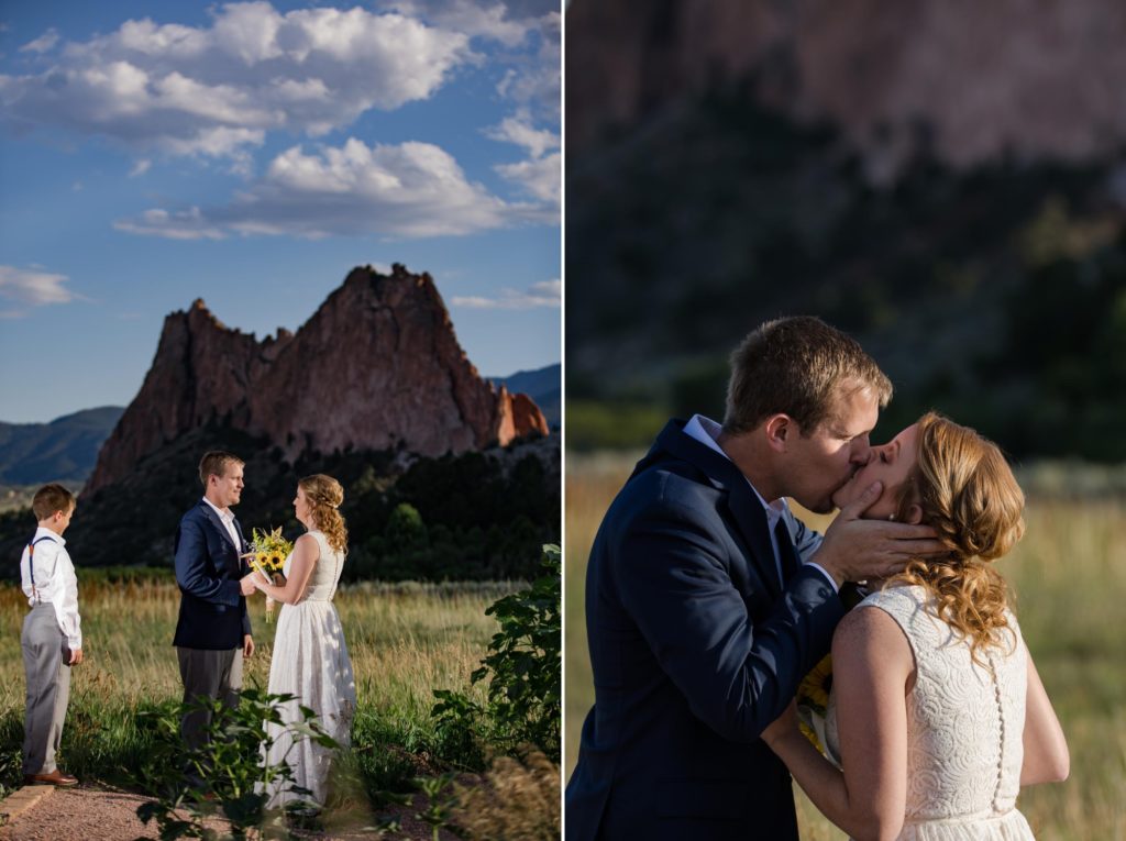 second wedding couple elopes at Garden of the Gods