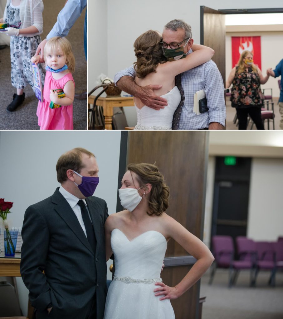 couple celebrates after they get married in a pandemic