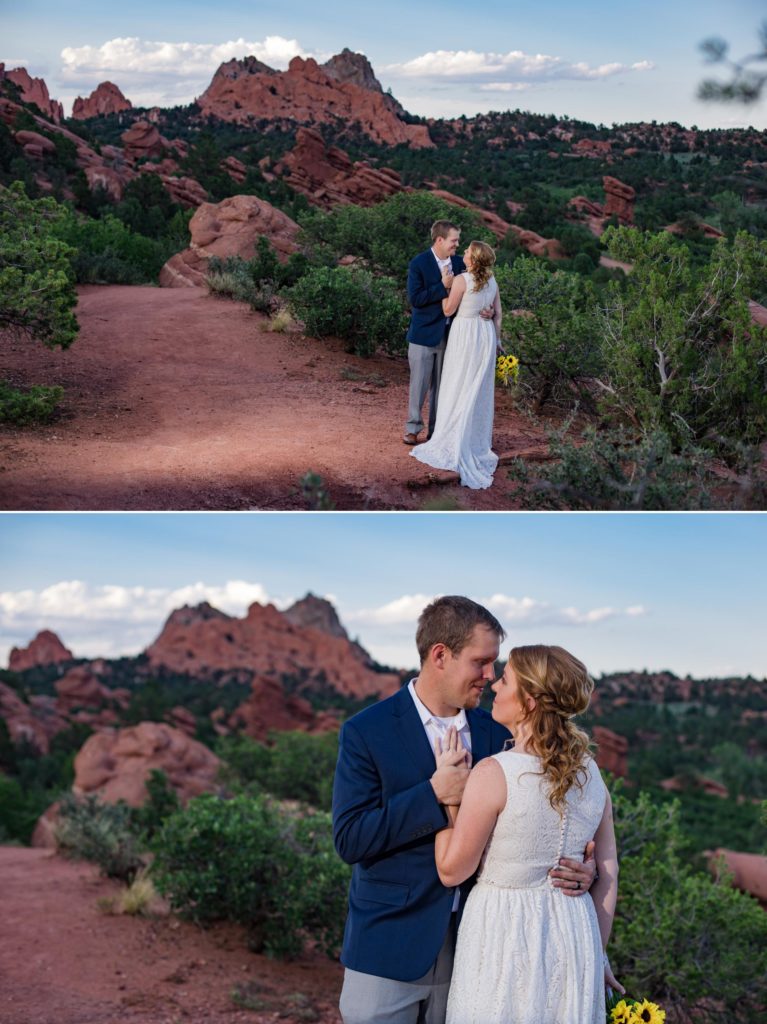 out of state couple elopes at Garden of the Gods