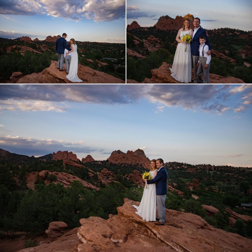 out of town couple elopes at Garden of the Gods