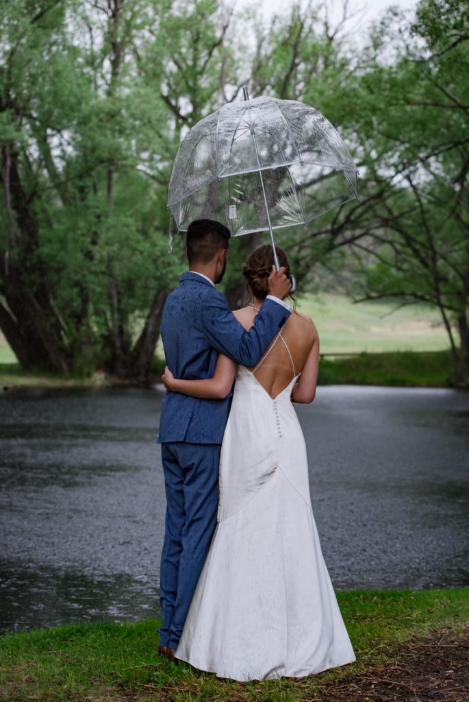 colorado newlyweds elope now in downpour