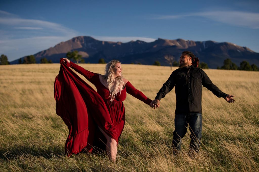 Colorado couple frolics through mountain field