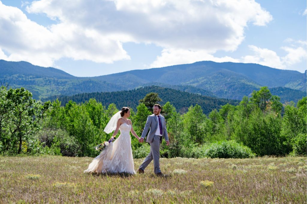 bride and groom at brush canyon wedding