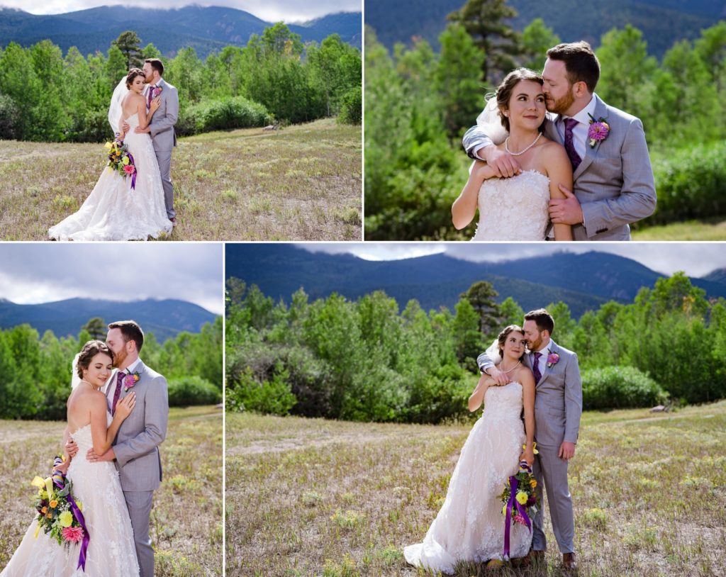 bride and groom at rocky mountain wedding