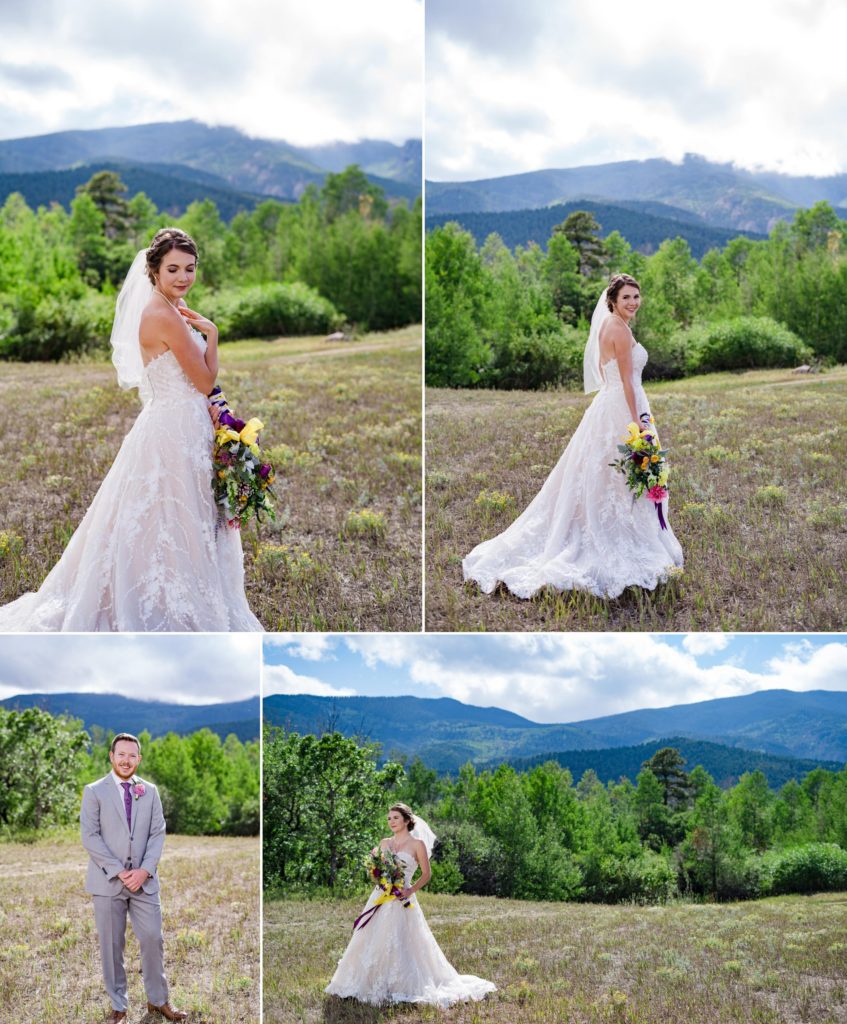 bride and groom at Colorado mountain wedding