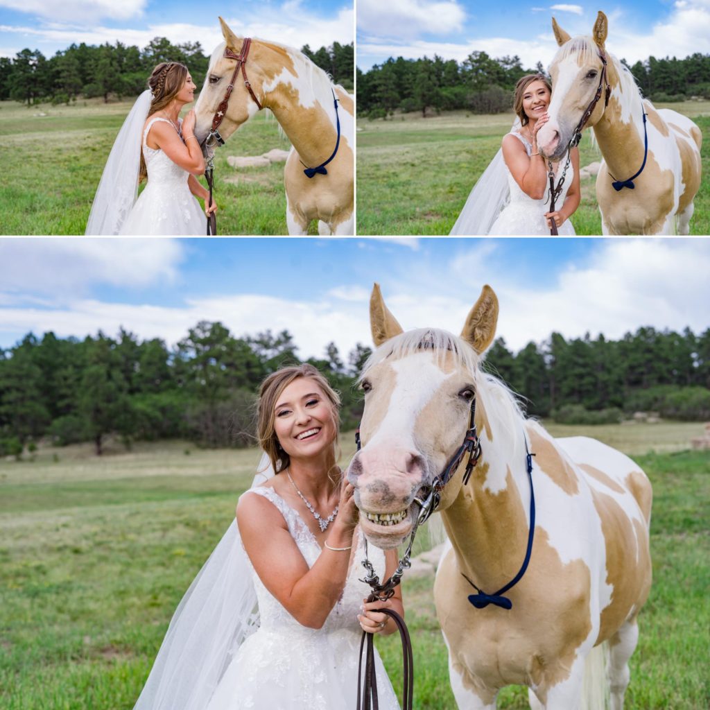 Colorado Springs bride with her horse