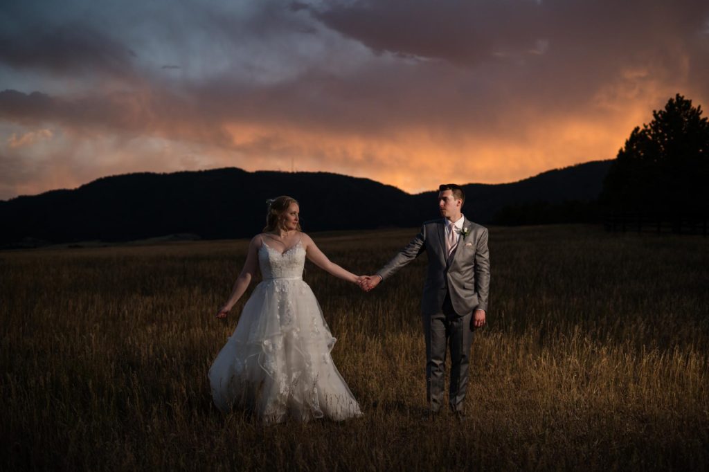 Colorado bride and groom in front of rocky mountains