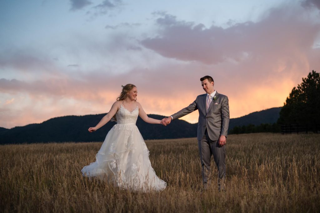 Colorado couple in front of September sunset